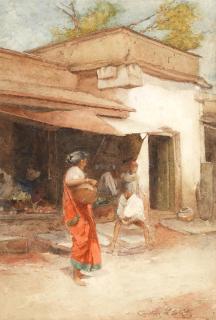 Carlton Alfred Smith, RI, RBA, ROI - Indian Bazaar Scene