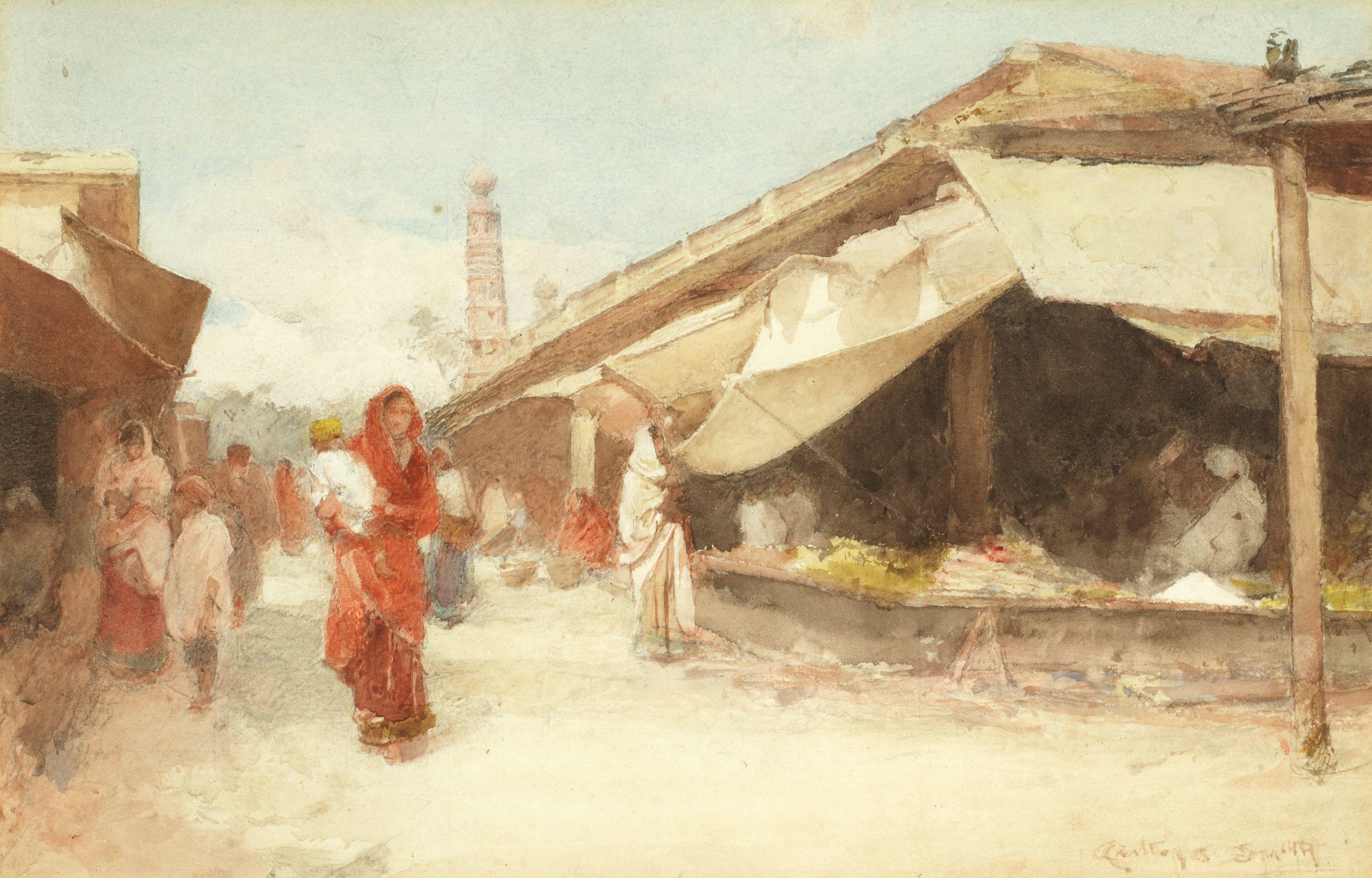 Carlton Alfred Smith, RI, RBA, ROI - Indian Street Scene