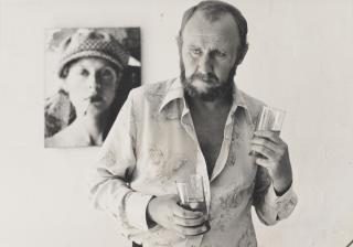 Carol Jerrems - [Bill Hunter With Photograph Of Judy Morris In Background On The Set Of \