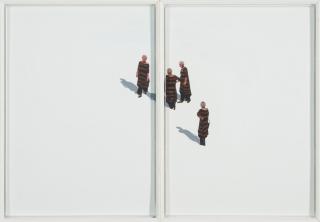 Carol K. Brown - Four Women in Striped Dresses, A Diptych (2004 002 A & B)