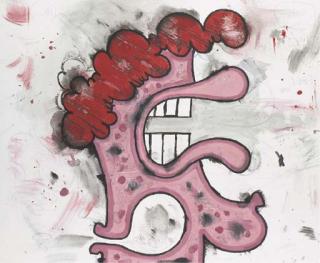 Carroll Dunham - Portrait (Red Head)
