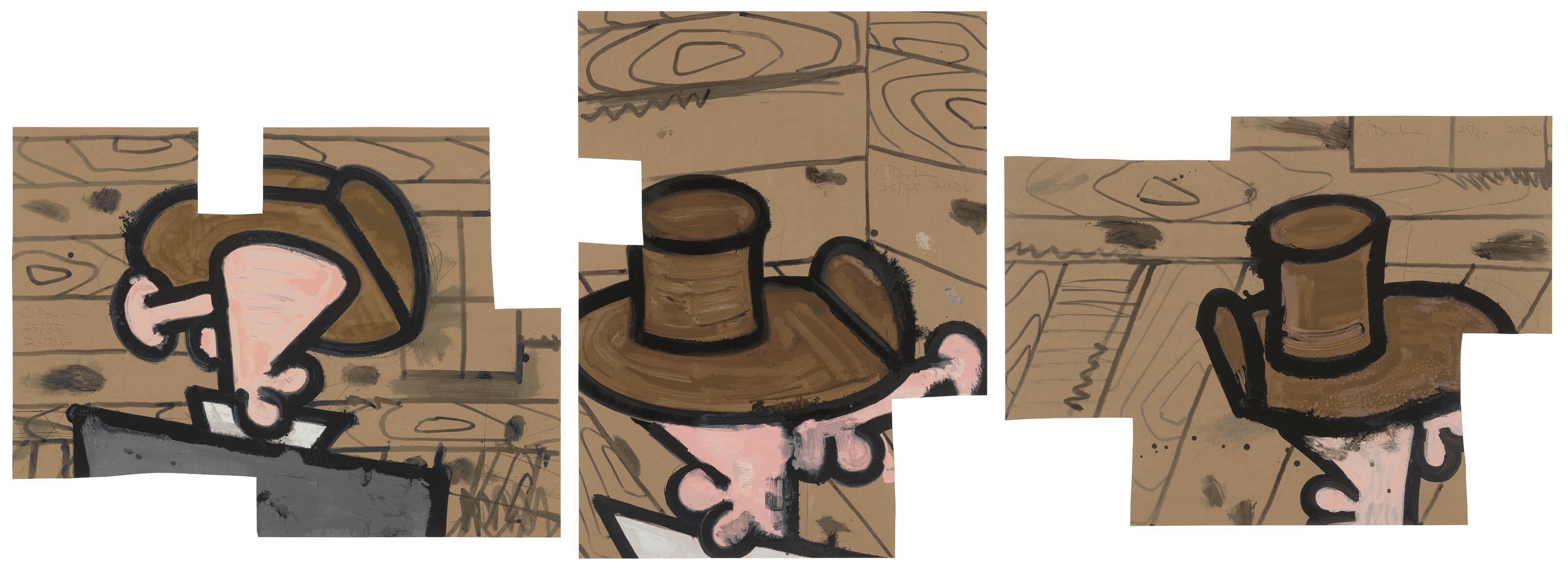 Carroll Dunham - Untitled (Interior A, B & C)