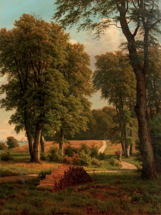 Carsten Henrichsen - A woodgatherer on a path