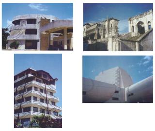 Carsten Höller - I) Accra Consultancy-Haus II) Accra Tankstellenhaus III) National Theater Accra IV) Cape Coast (Portugiesisches Haus)
