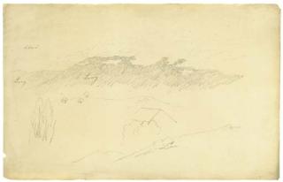 Caspar David Friedrich - A landscape study: clouds over hills