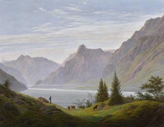 Caspar David Friedrich - German landschaft Mit Gebirgsee, Morgen (Landscape With Mountain Lake, Morning)