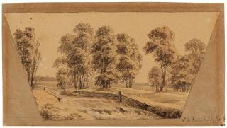 Caspar David Friedrich - Landschaft mit Wehr