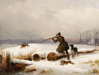 Caspar Johann Nepomuk Scheuren - Winterliche Jagd