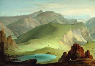 Caspar Wolf - View From The Muntigalm Across Lake Seeberg Toward The Stockhorn Chain