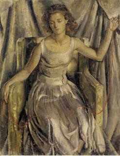 Cathleen Mann - Seated Lady with Red Ribbon