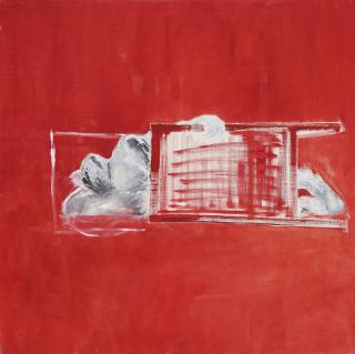 Cathy Josefowitz - Chaise rouge couchée, 1996