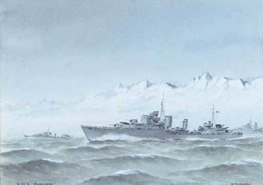 Cdr. Eric Erksine Campbell Tufnell, R.N. - H.M.S. Punjabi In Arctic Waters (Illustrated); H.M.S. Calder In A Heavy Swell; H.M.S. Inconstant In A Convoy; And H.M.S. Welfare Before The Forth Bridge