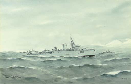 Cdr. Eric Erskine Campbell Tufnell - H.M.S. Hound, Iceland, Winter, 1943