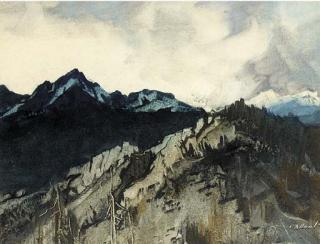 Cecil Arthur Hunt, V.P.R.W.S. - The Jura mountains, France