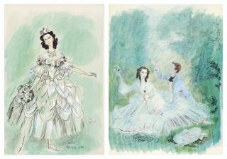 Cecil Beaton - Camille, Ballroom scene; A Courting Couple in a landscape; and Roses