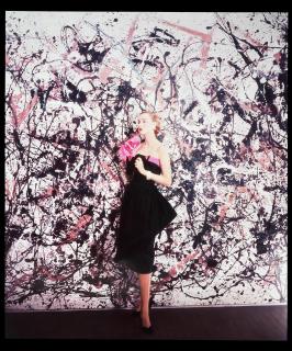 Cecil Beaton - Fashion Study With Painting By Jackson Pollock, Vogue, 1951, printed January 1999