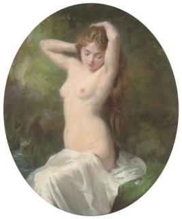 Cecil-Berthe Lafosse - Female Nude By The Bathing Pool