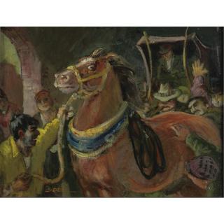 Cecil C. Bell - Excited Horse (New York Street Scene)