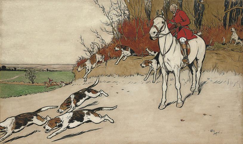 Cecil Charles Windsor Aldin, R.B.A. - \'Forrard away\'