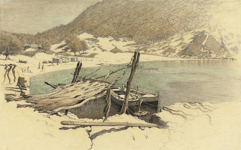 Cecil Charles Windsor Aldin, R.B.A. - The bathing sands, Mallorca