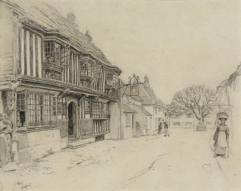 Cecil Charles Windsor Aldin, R.B.A. - The Star Inn, Alfriston, Sussex