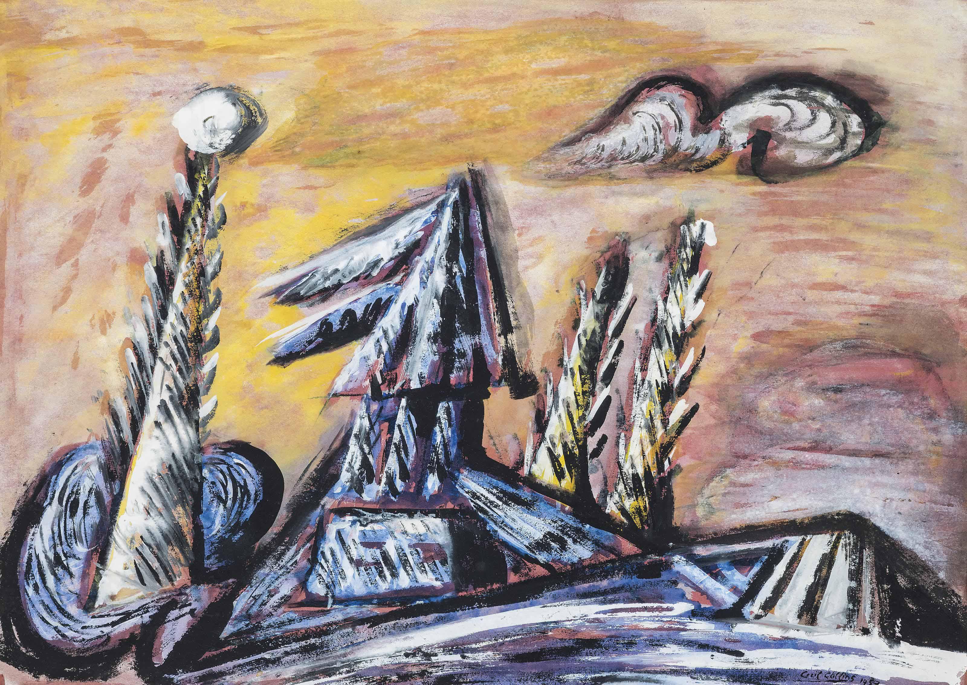 Cecil Collins, R.A. - Blue landscape