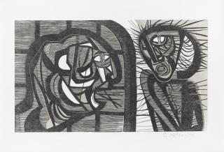 Cecil Edwin Frans Skotnes - Nine woodcuts from the series White Monday Disaster (i-ix):