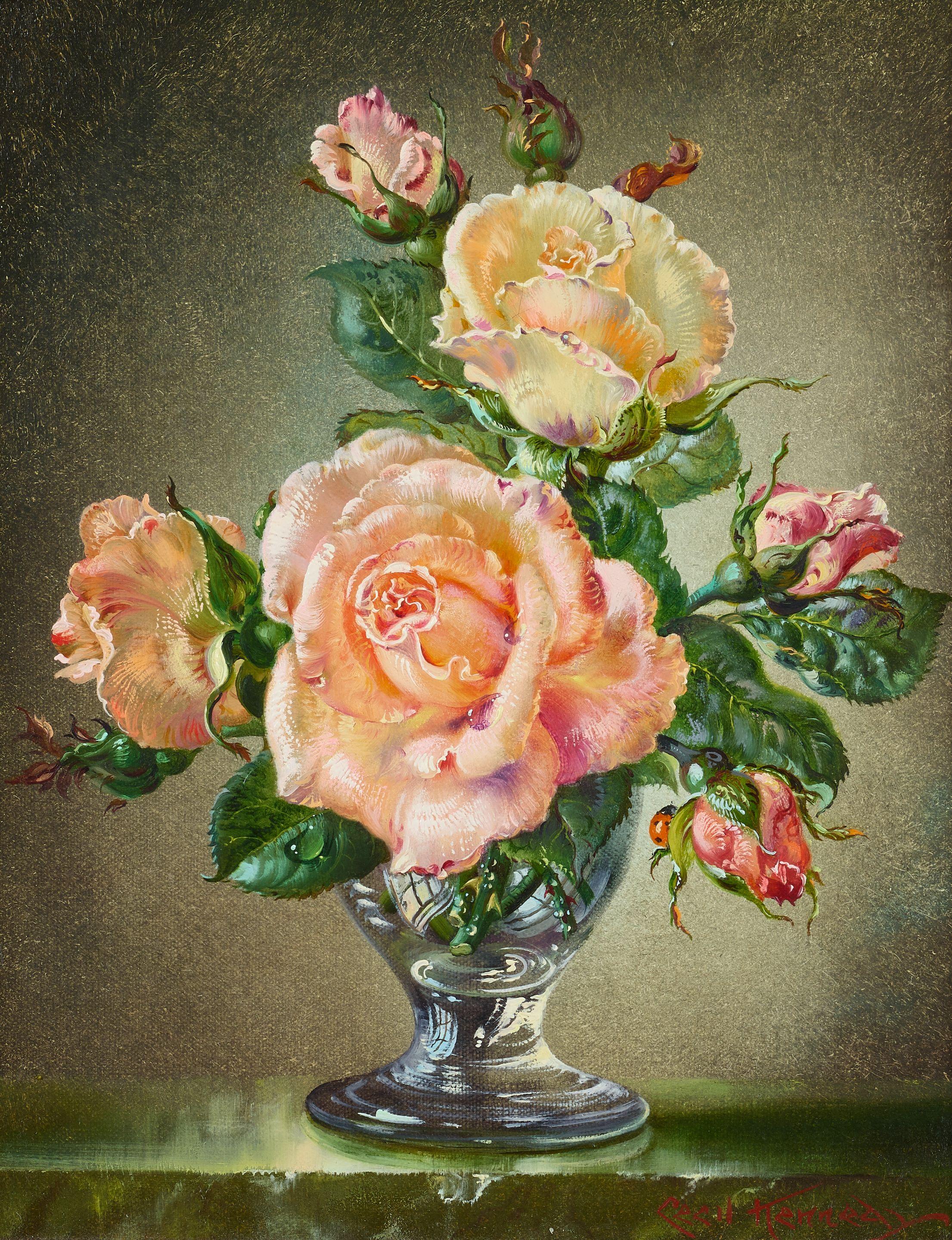 Cecil Kennedy - A vase of roses