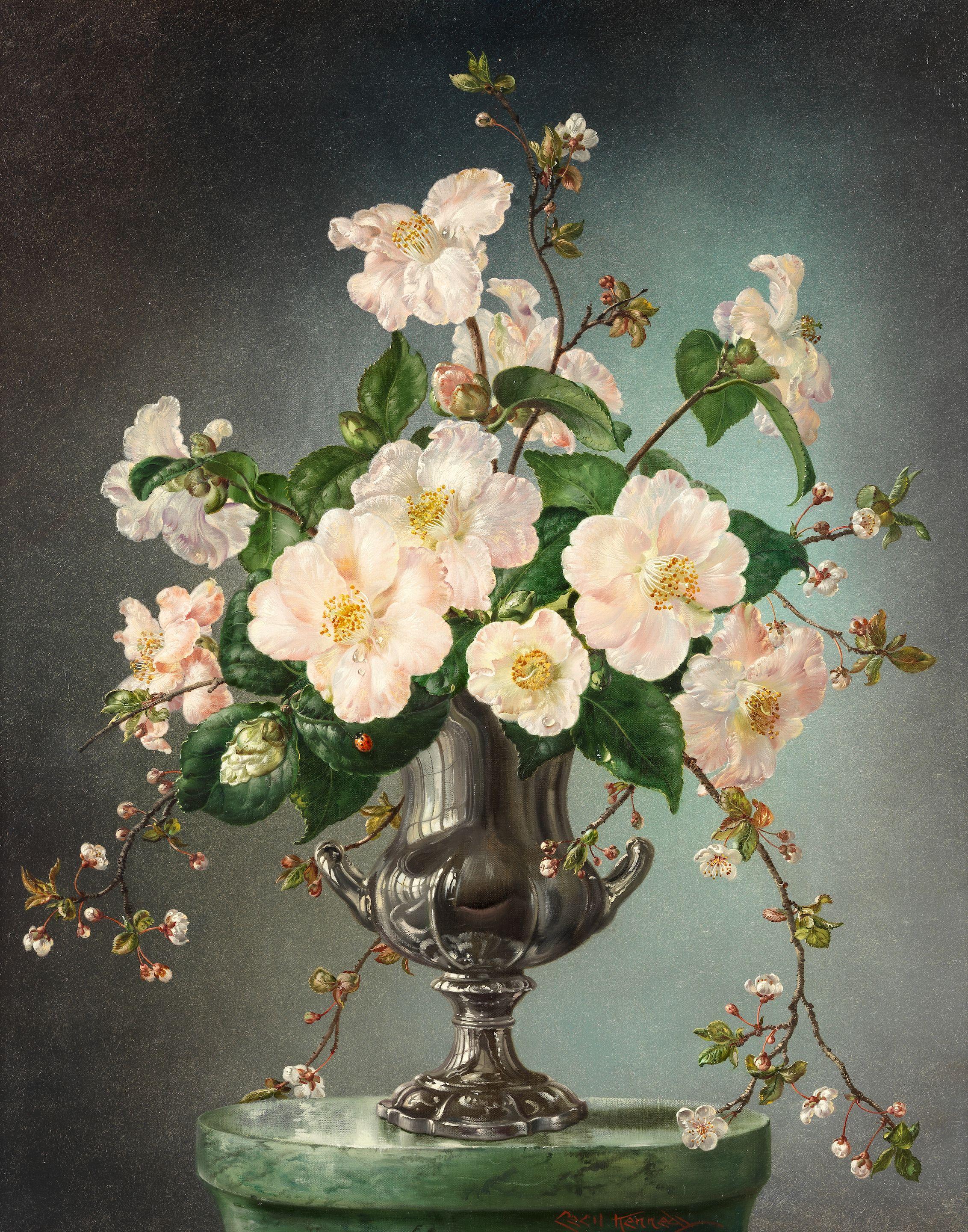 Cecil Kennedy - Camellias and Prunus blossom