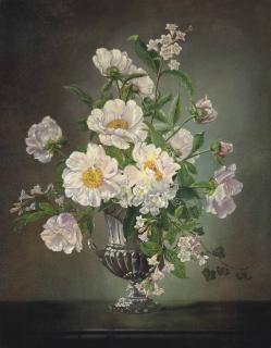 Cecil Kennedy - Flowers in a Silver Pedestal Vase