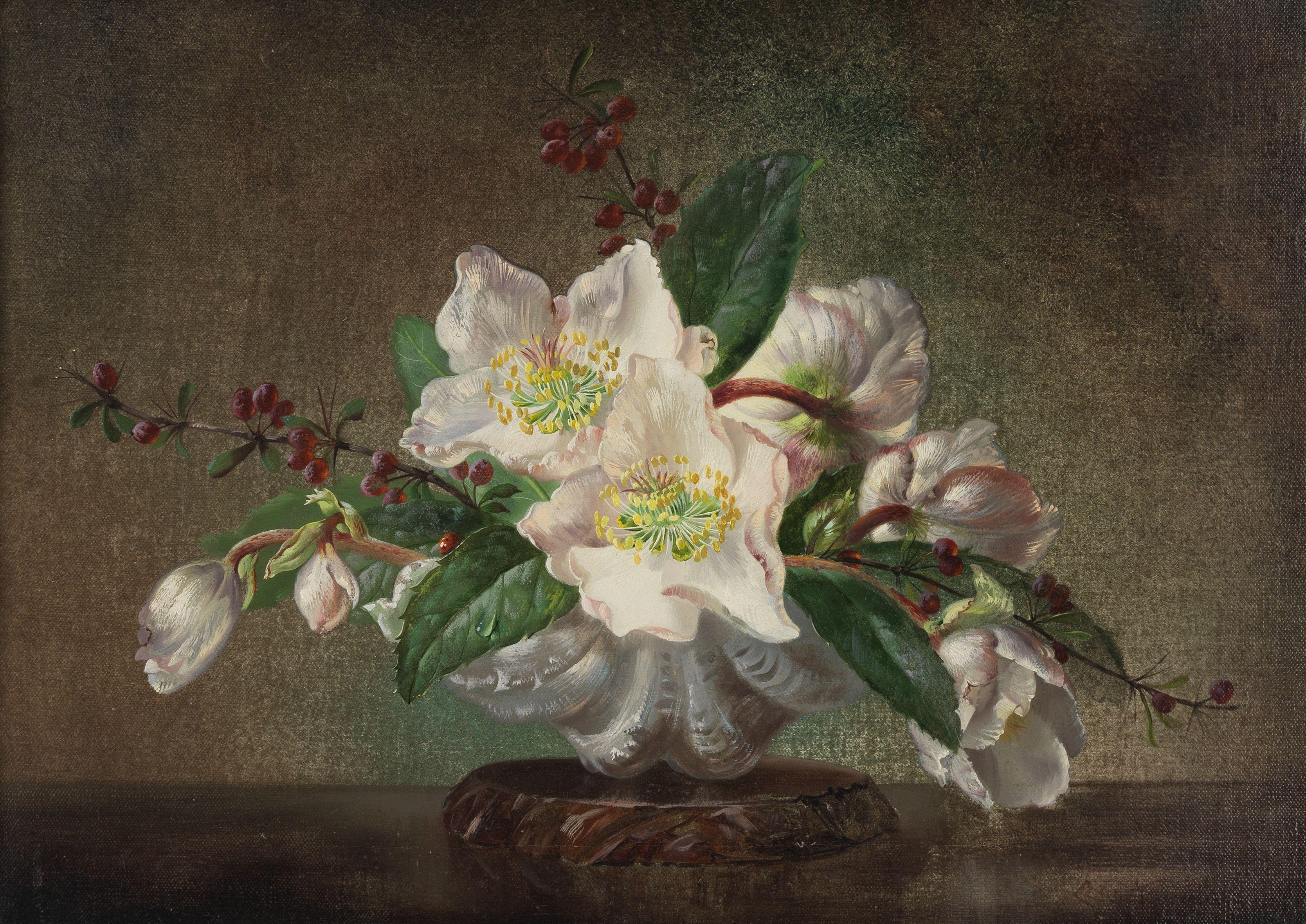 Cecil Kennedy - Hellebores and hawthorn