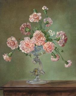 Cecil Kennedy - Pink Carnations In A Venetian Glass