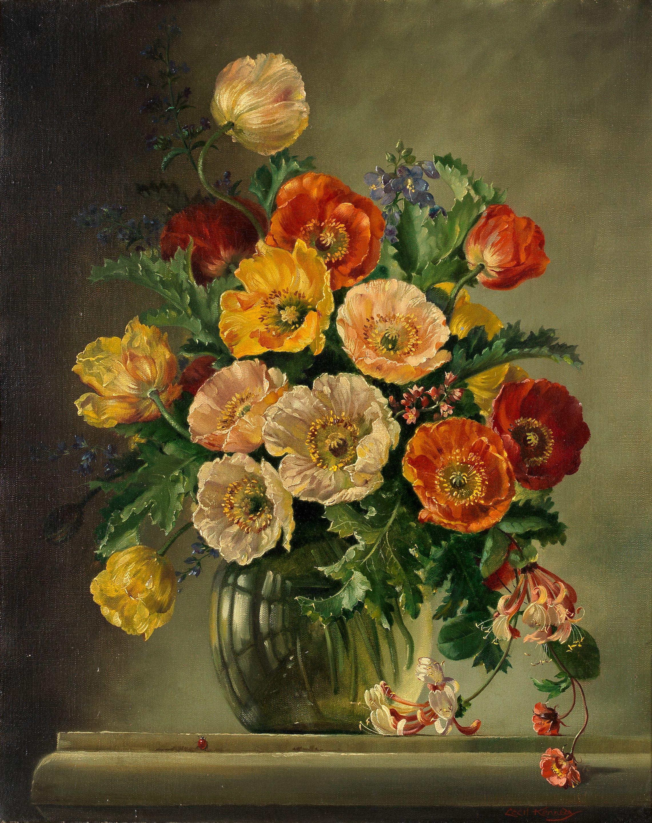 Cecil Kennedy - Still life of poppies