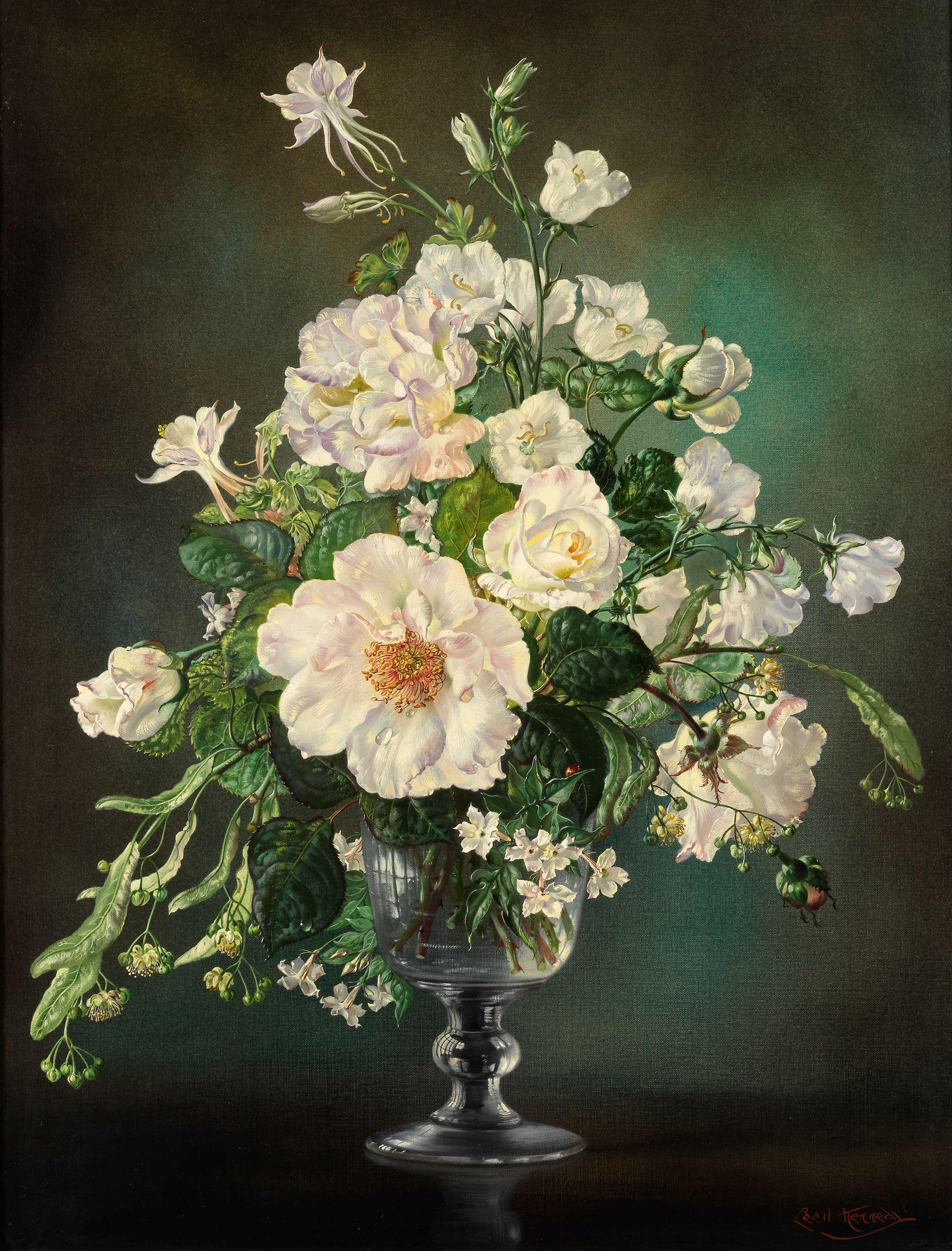 Cecil Kennedy - Still life of white flowers
