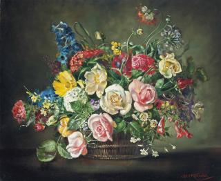 Cecil Kennedy - Summer Flowers In A Basket