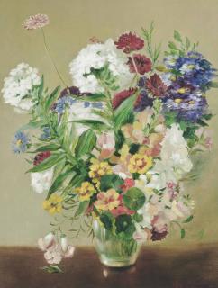 Cecil Kennedy - Summer flowers in a glass vase