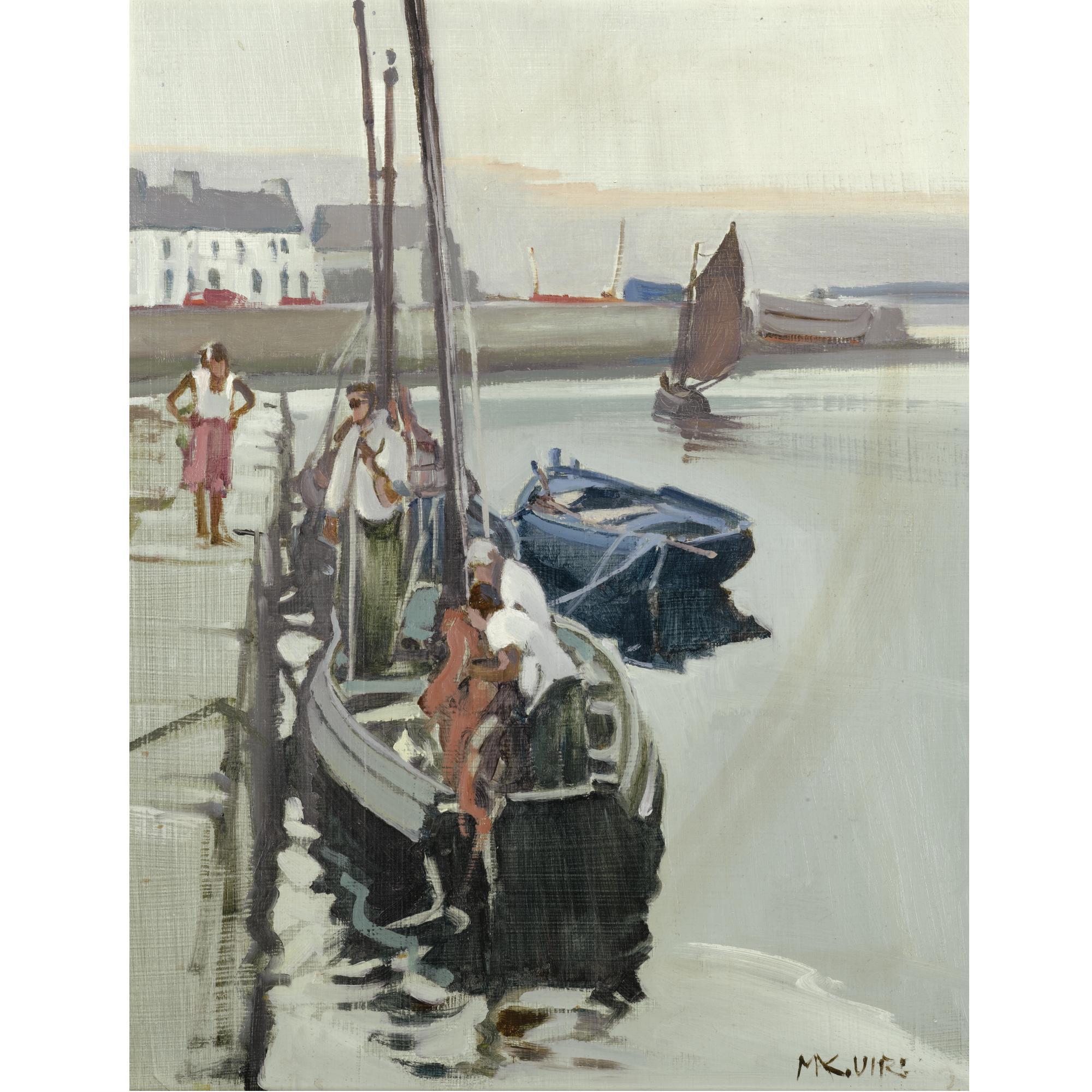 Cecil Maguire - On Claddagh Quay, Galway