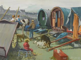 Cecil Maguire - The Brothers At October Fair, Ballinasloe