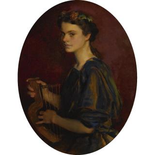 Cecilia Beaux - Girl With Lyre (Portrait Of Dorothea Gilder)
