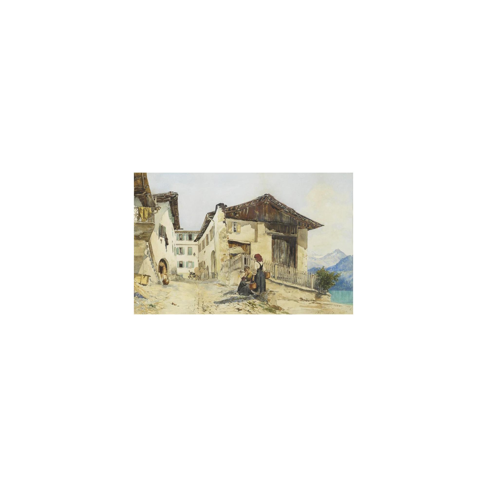 Cecilia Melanie Beresford - A Street Scene In St Moritz, Engadine