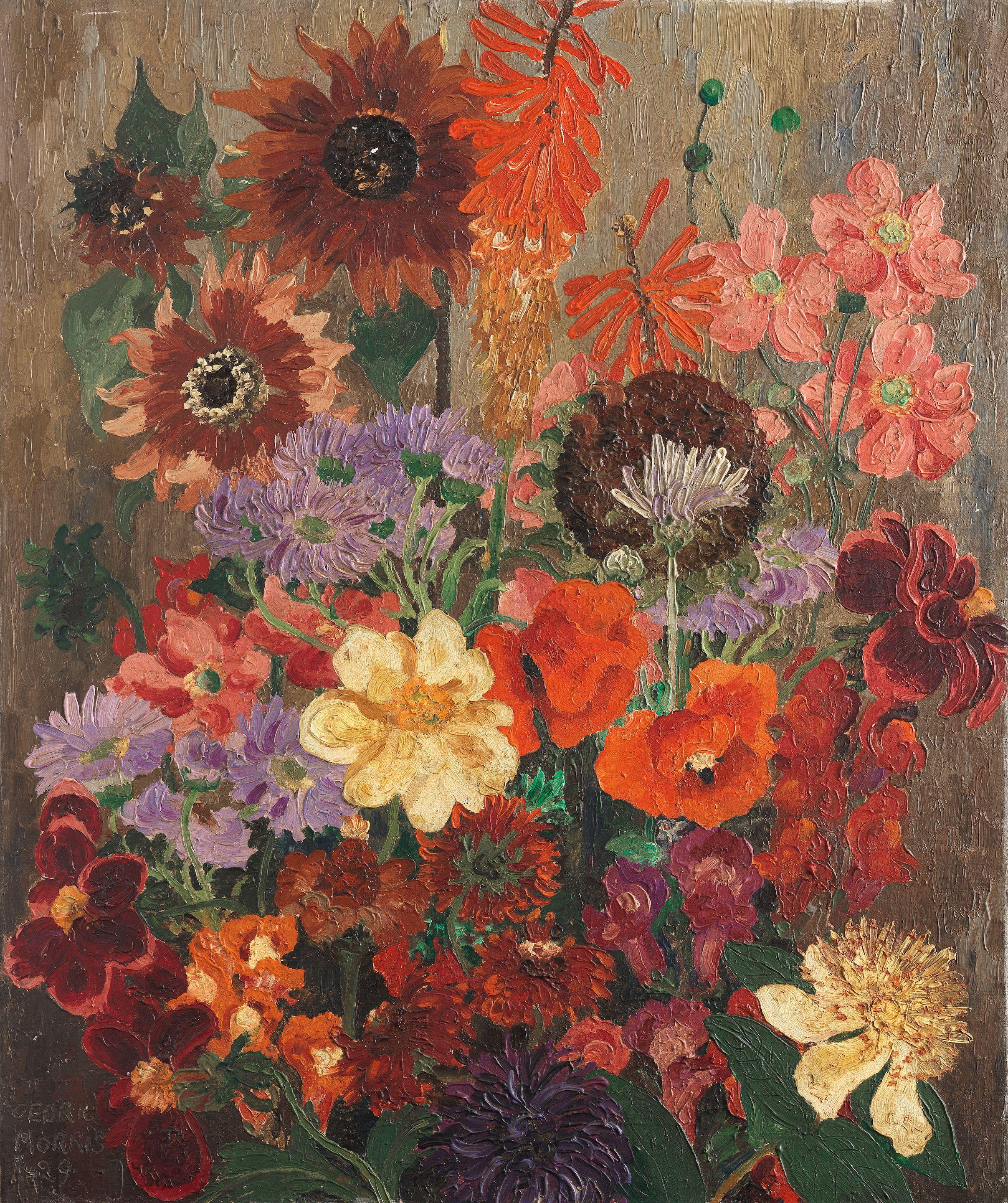 Cedric Morris - Panel of Flowers
