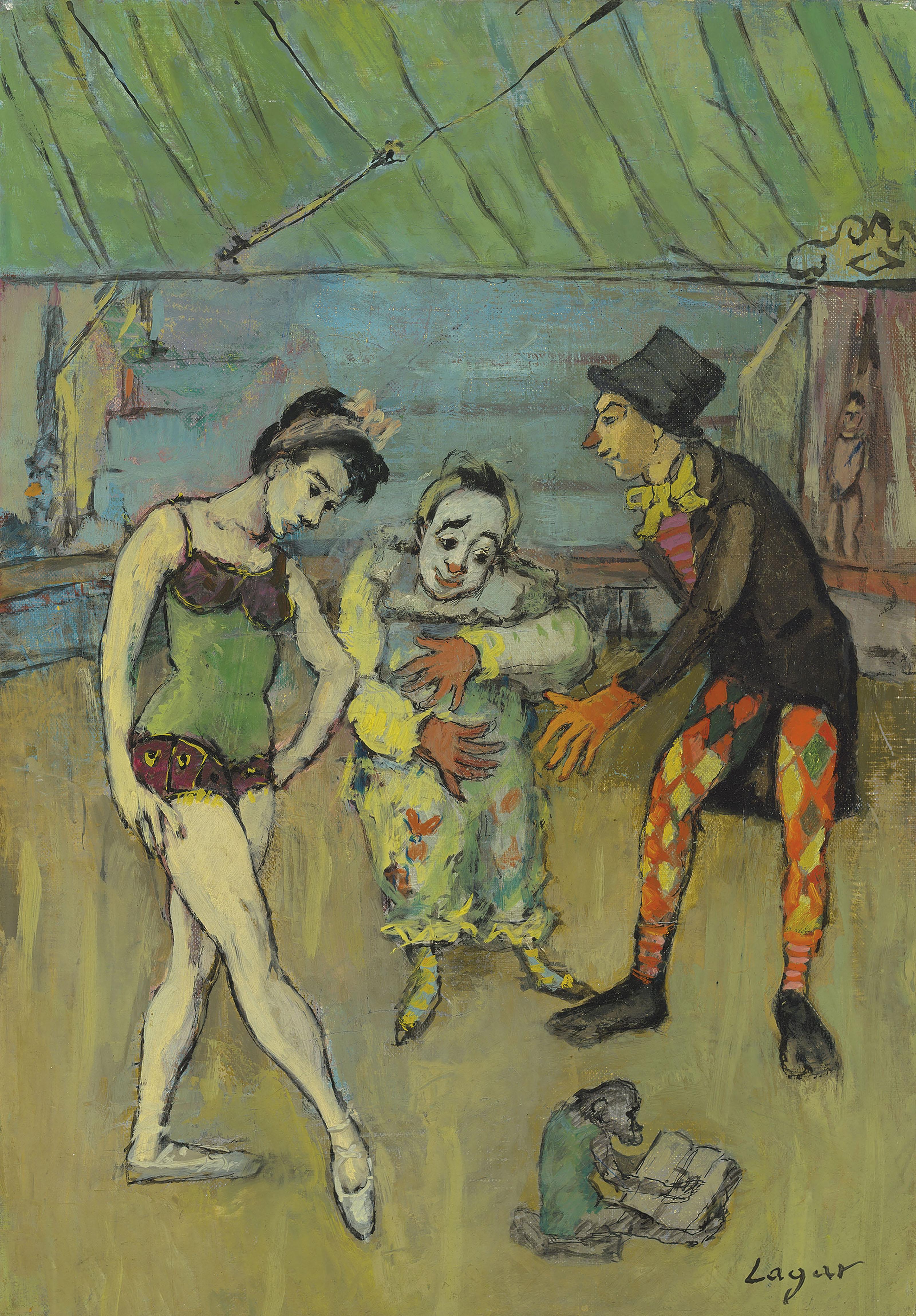 Celso Lagar - Clowns, trapéziste et singe