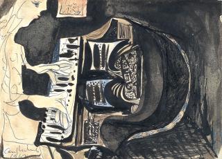 Ceri Richards - Girl at the Piano