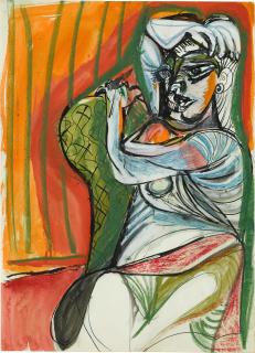 Ceri Richards - Seated Woman On A Green Chair