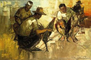Cesar Buenaventura - Preparing for the rooster fight