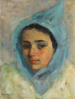 Cesar Gemayel - Jeune Fille Au Tantour (Portrait Of Pierette Gay-Para)