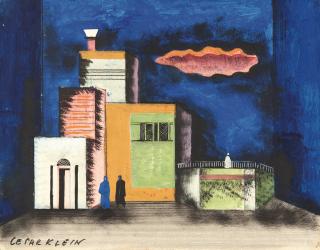 Cesar Klein - Architektur mit zwei Gestalten bei Nacht