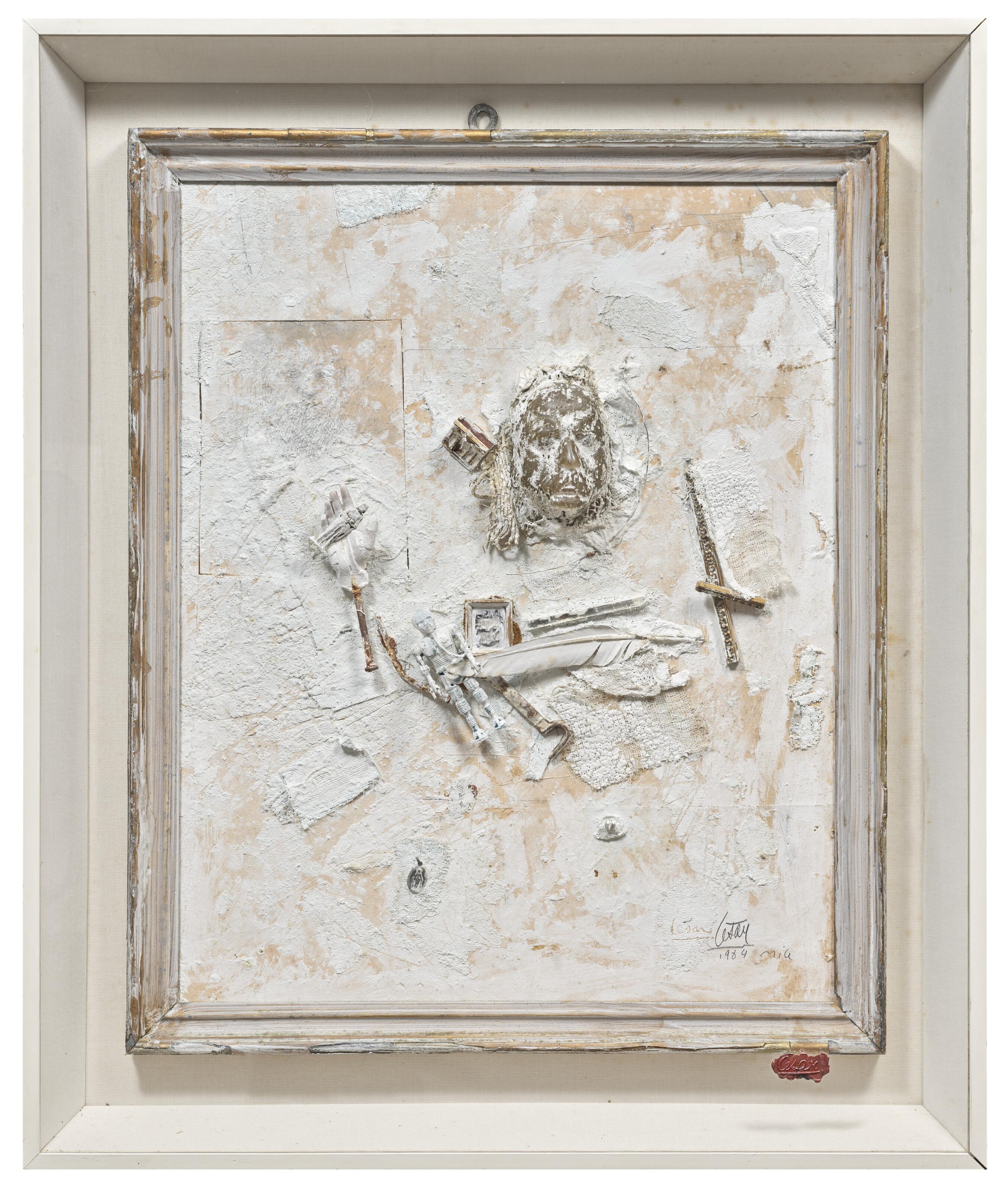 César - Assemblage reliquaire avec autoportrait