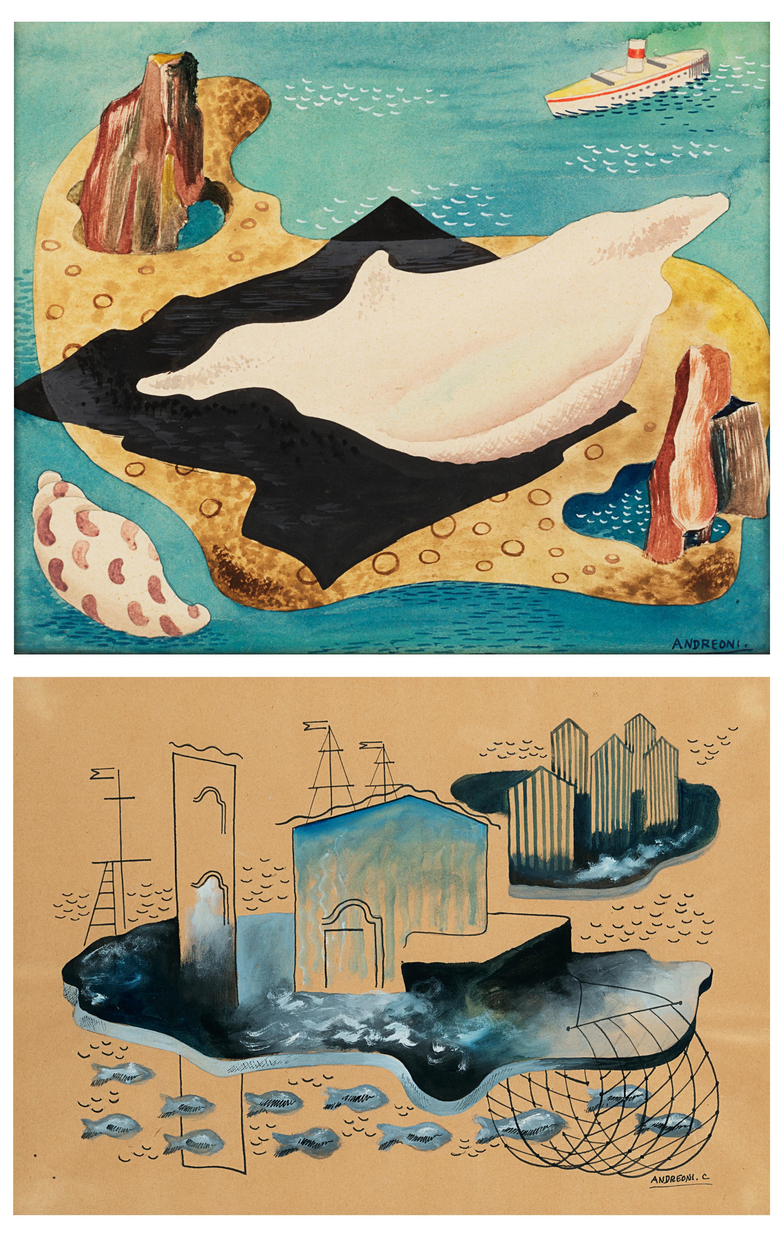 Cesare Andreoni - Lotto di cinque opere: