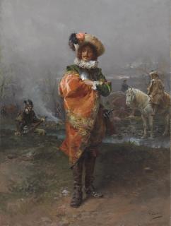 Cesare-Auguste Detti - A Gentleman in a Cloak